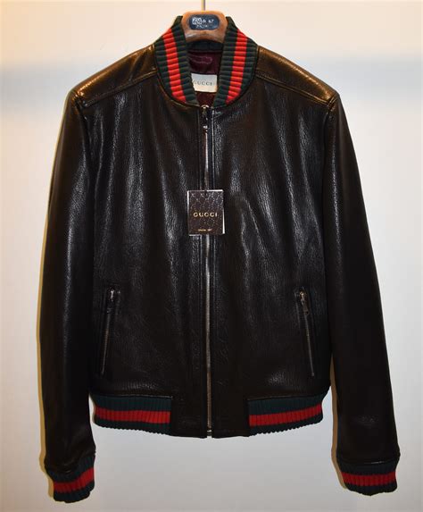 gucci custom leather jacket|Gucci bomber jacket men's.